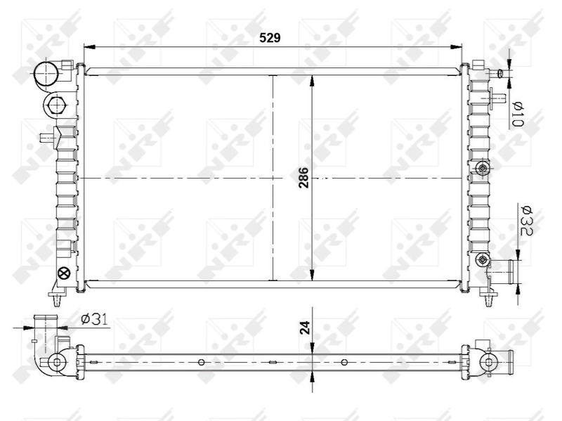 Radiador de esfriamento de motor 509502 NRF