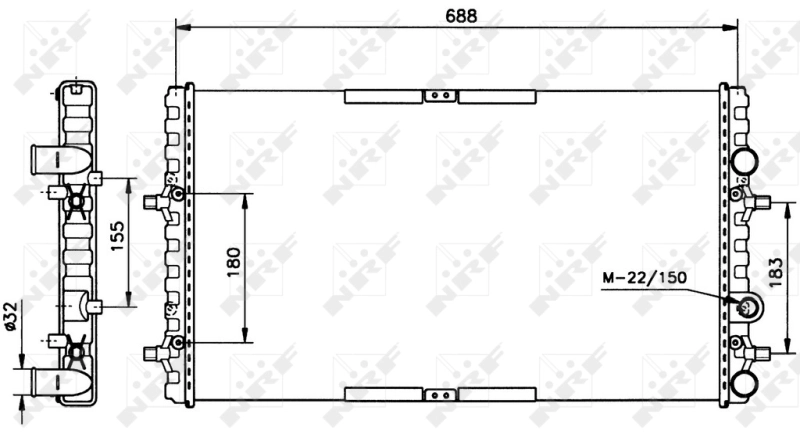 Compre 52160 NRF Radiador de esfriamento de motor