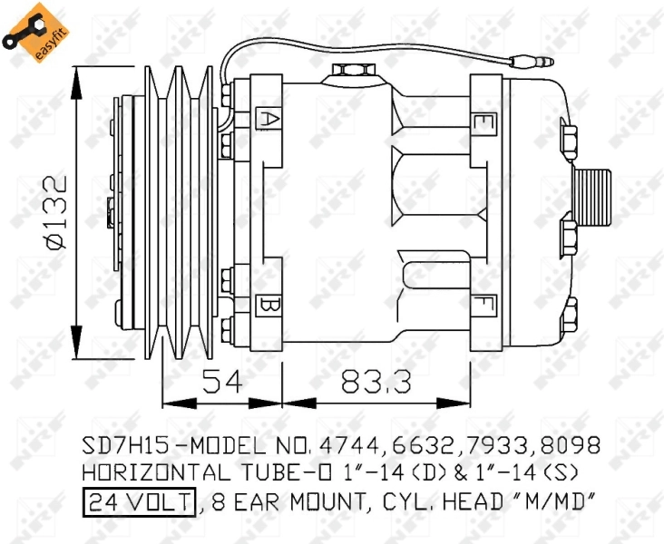 Compressor de aparelho de ar condicionado NRF 32135
