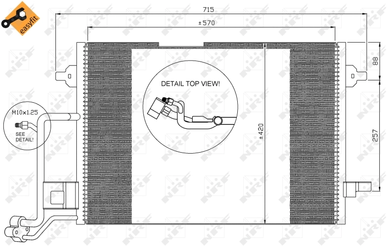 Radiador de aparelho de ar condicionado NRF 35308