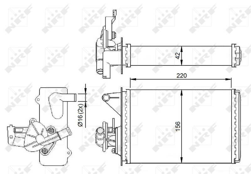 Radiador de forno (de aquecedor) para Fiat Fiorino  146 Uno