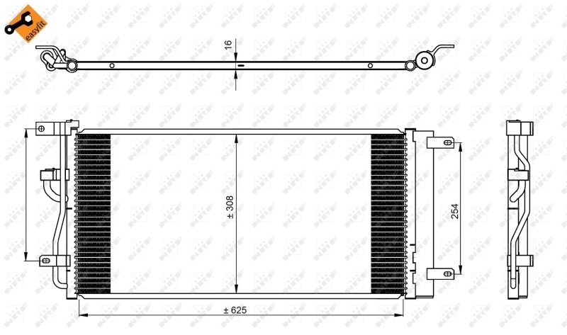 Radiador de aparelho de ar condicionado NRF 350225