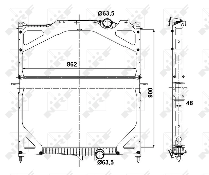 Radiador de esfriamento de motor 529702 NRF