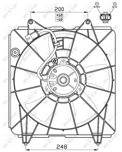 Difusor do radiador de esfriamento, montado com motor e roda de aletas NRF 47545 preço, a partir de 105,43 USD