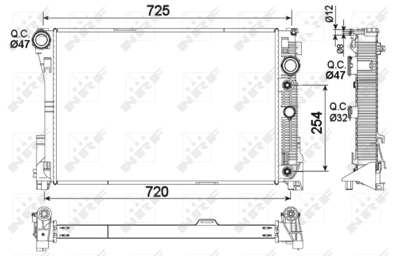53968 NRF Radiador de esfriamento de motor