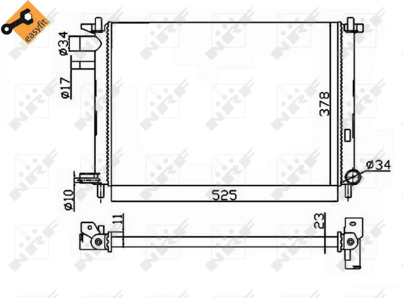 Radiador de esfriamento de motor 54667 NRF