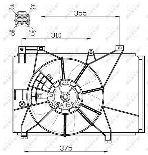 Difusor do radiador de esfriamento, montado com motor e roda de aletas NRF 47551 preço, a partir de 208,79 USD
