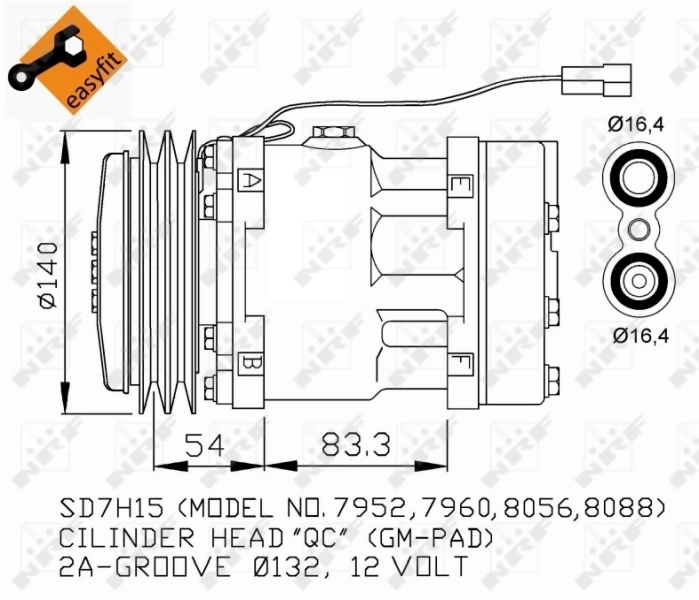 Compressor de aparelho de ar condicionado 3782613M2 Renault (RVI)