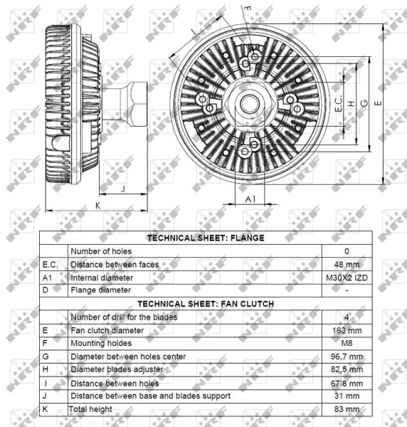 Acoplamento viscoso de ventilador de esfriamento 49118 NRF