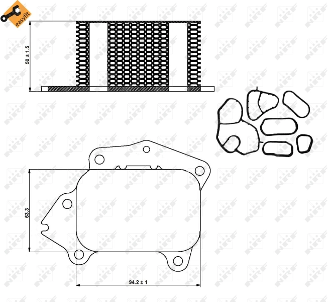Radiador de óleo (frigorífico), debaixo de filtro NRF 31333