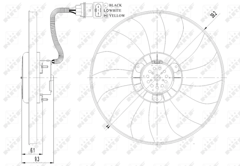 Compre Ventilador elétrico de esfriamento montado (motor + roda de aletas) Skoda Fabia 2