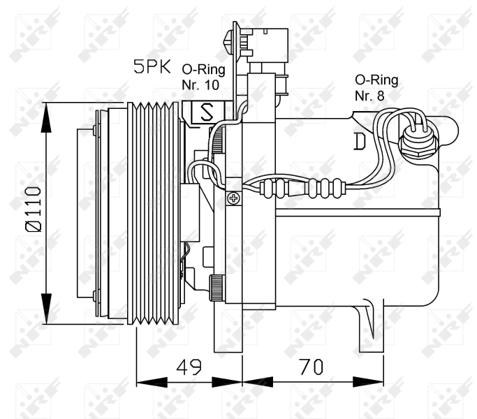 Compressor de aparelho de ar condicionado 32490 NRF