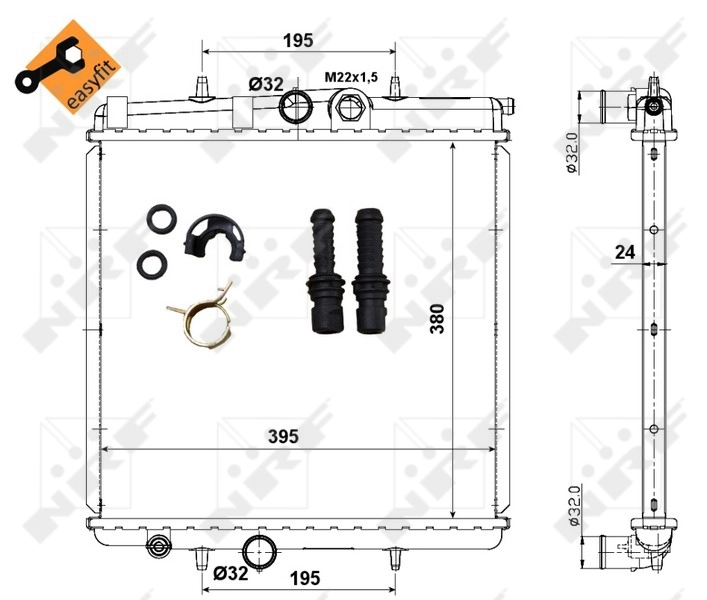 Radiador de esfriamento de motor NRF 509523
