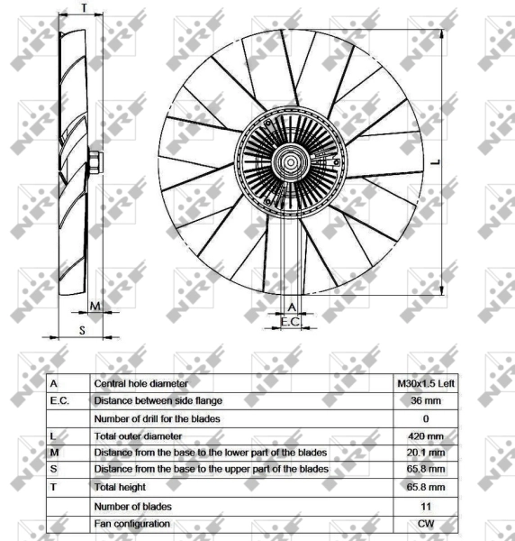 Compre 49542 NRF Acoplamento viscoso de ventilador de esfriamento
