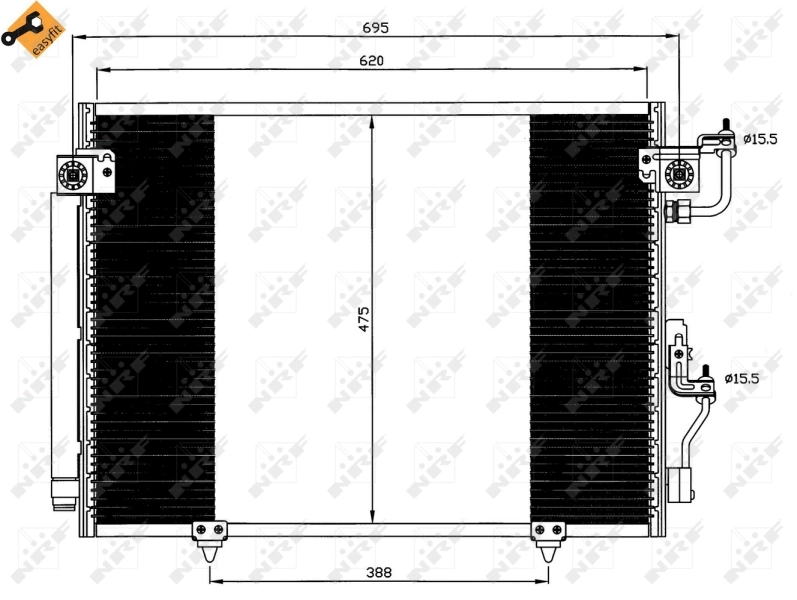 Radiador de aparelho de ar condicionado Mitsubishi Pajero III 