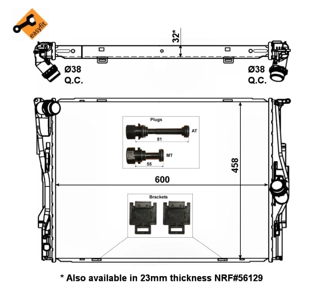 Radiador de esfriamento de motor NRF 53473