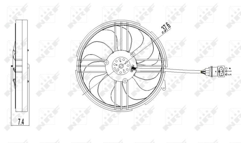 05102014 Volvo Ventilador elétrico de esfriamento montado (motor + roda de aletas)