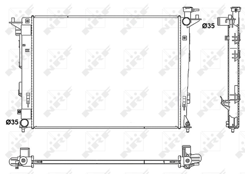 Radiador de esfriamento de motor 054M47 Jdeus