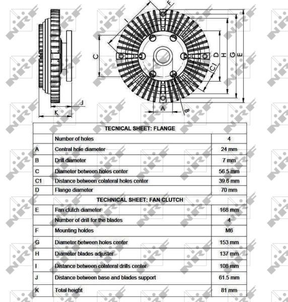  Acoplamento viscoso de ventilador de esfriamento Mitsubishi Pajero I SUV (L04G, L14G) (1982 - 1991) I