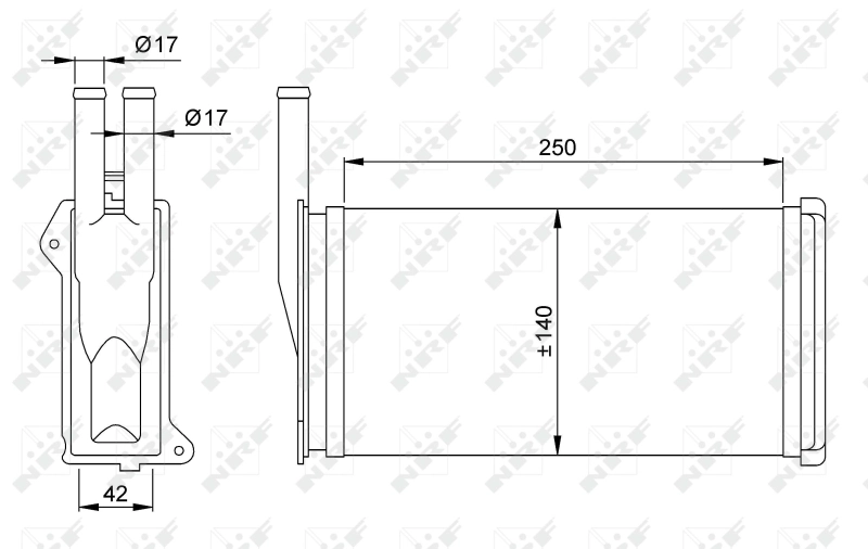 Radiador de forno (de aquecedor) 58638 NRF