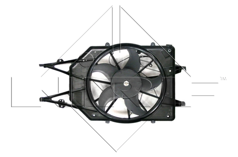 47475 NRF Difusor do radiador de esfriamento, montado com motor e roda de aletas