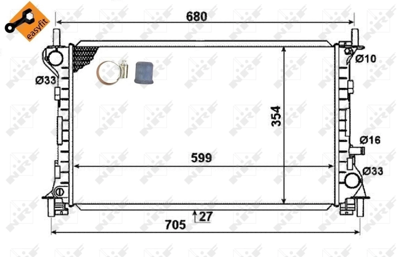 Radiador de esfriamento de motor Magneti Marelli BM2012