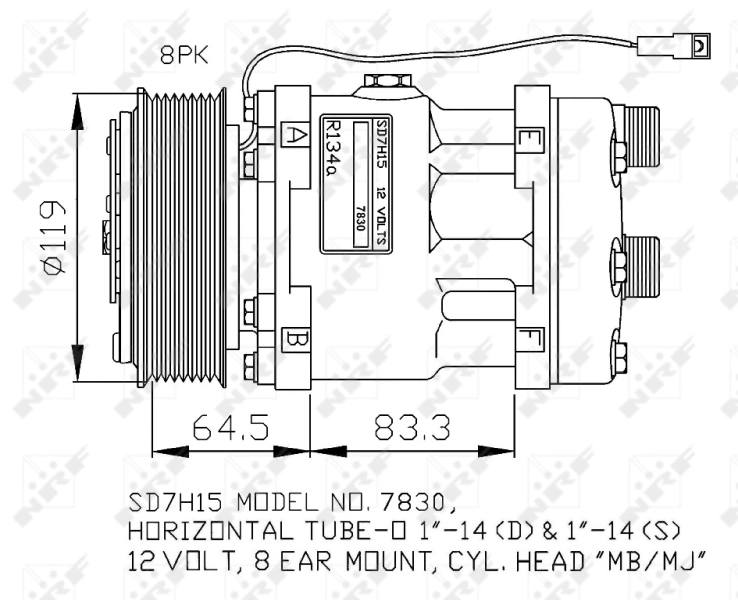 Compre 50500526 Fiat/Alfa/Lancia Compressor de aparelho de ar condicionado