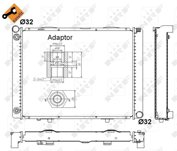 52023 NRF Radiador de esfriamento de motor