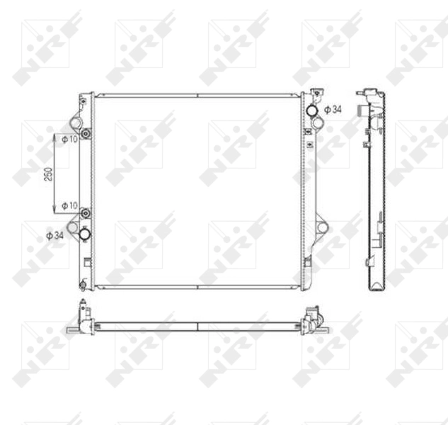 Radiador de esfriamento de motor para Toyota Land Cruiser PRADO ASIA J12