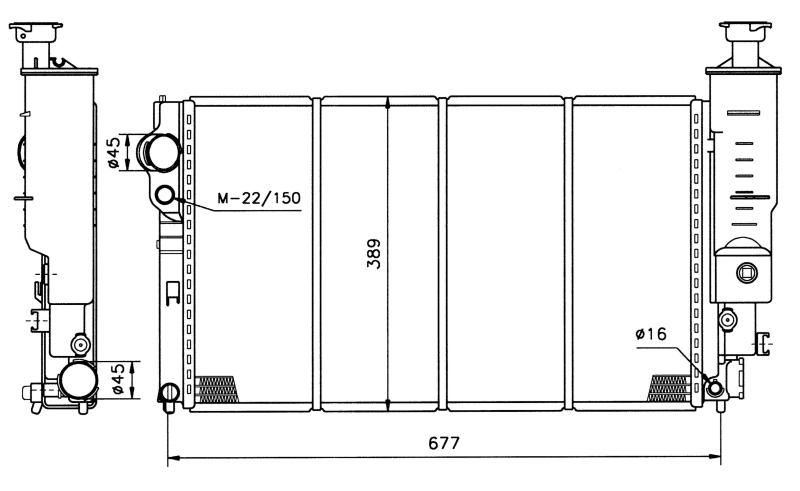 Radiador de esfriamento de motor 50400 NRF