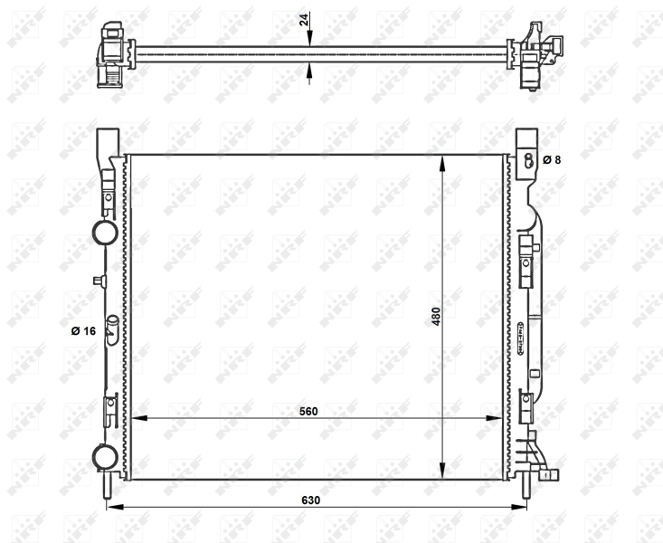 Radiador de esfriamento de motor M0231070 Jdeus