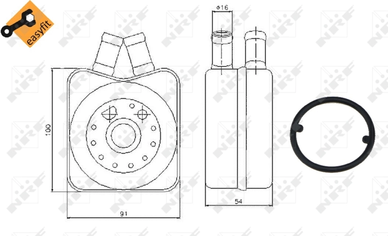Radiador de óleo (frigorífico), debaixo de filtro NRF 31304