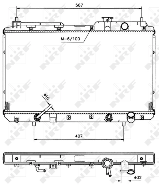 Radiador de esfriamento de motor 53507 NRF