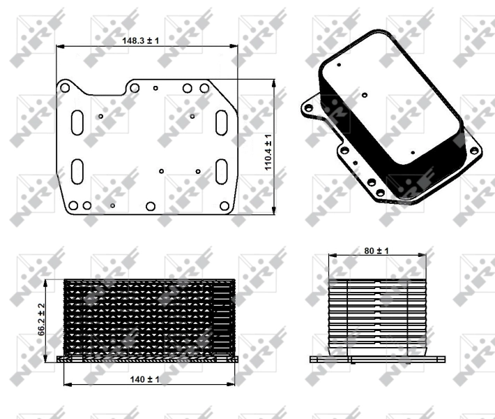 Radiador de óleo (frigorífico), debaixo de filtro NRF 31334
