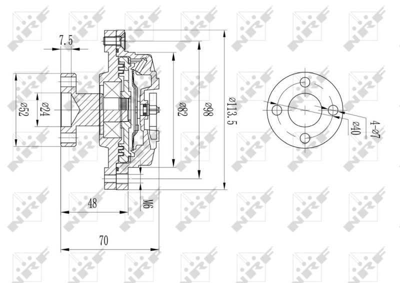 49609 NRF Acoplamento viscoso de ventilador de esfriamento