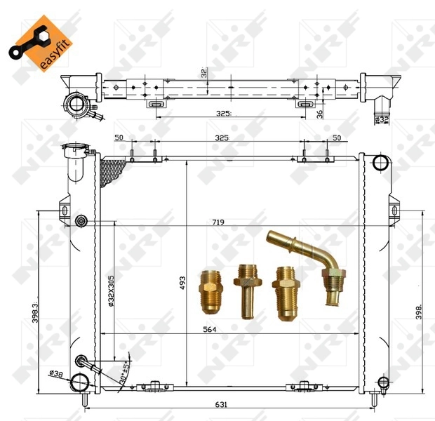 Radiador de esfriamento de motor 50201 NRF