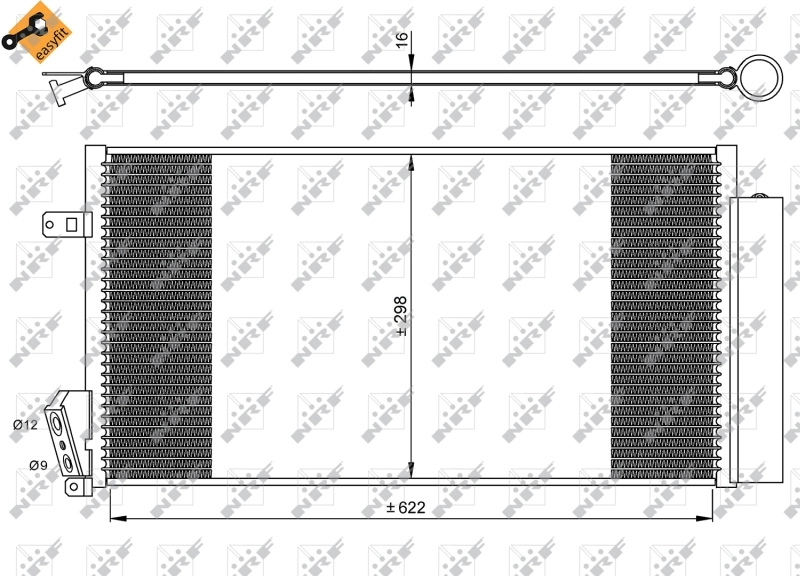 Radiador de aparelho de ar condicionado para Fiat Doblo 263