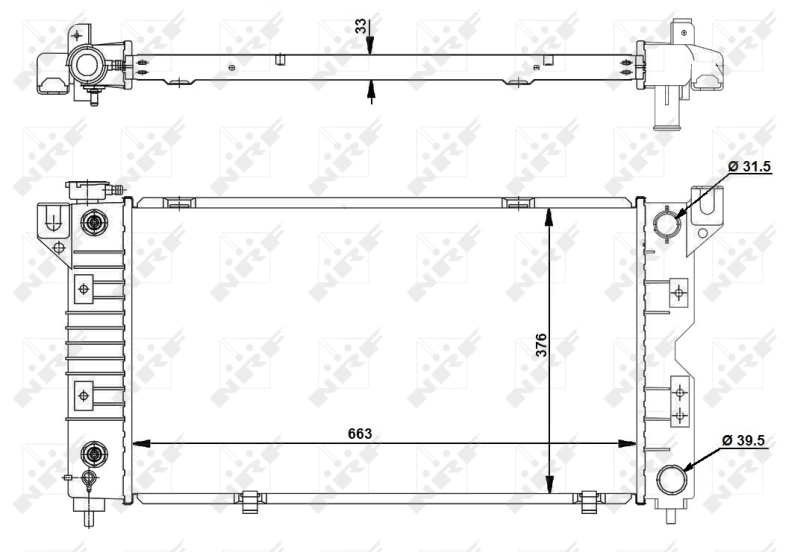 Radiador de esfriamento de motor 50238 NRF