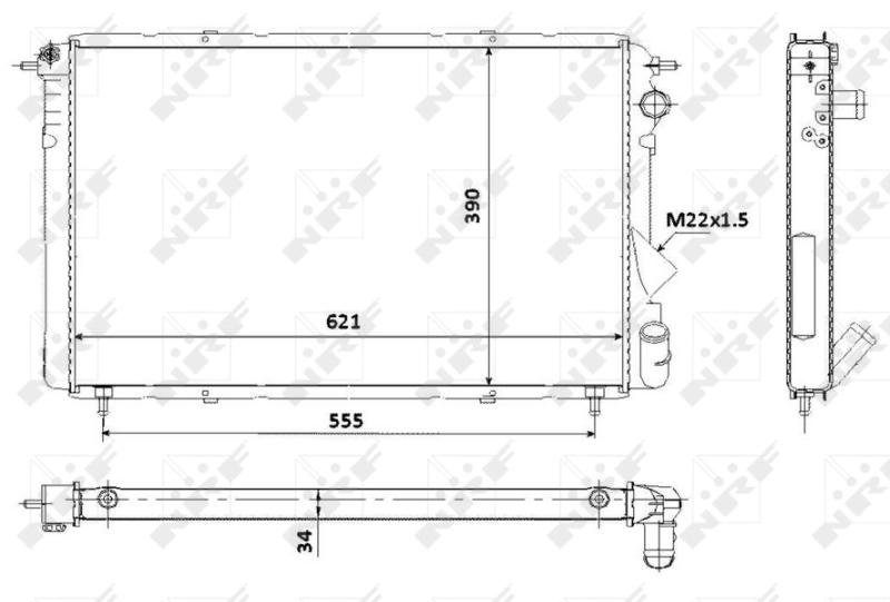  Radiador de esfriamento de motor Renault Espace I monovolume (J11) (1984 - 1991) I