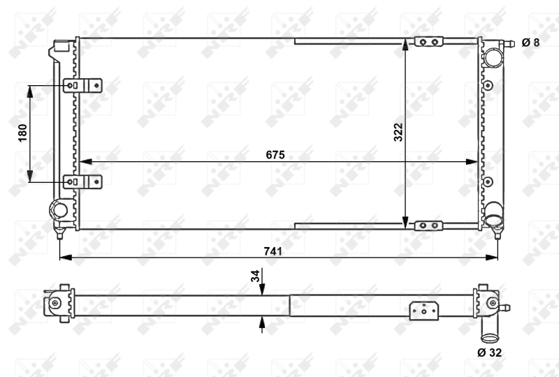 Compre 58712 NRF Radiador de esfriamento de motor