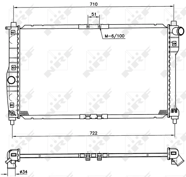 Radiador de esfriamento de motor para Daewoo Nubira I J10, J15