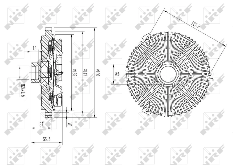 Acoplamento viscoso de ventilador de esfriamento para Opel Omega B 25, 26, 27