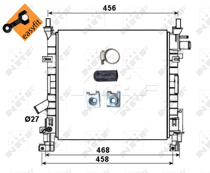 Radiador de esfriamento de motor 53651 NRF