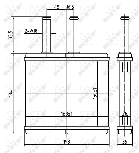 Radiador de forno (de aquecedor) NRF 54269