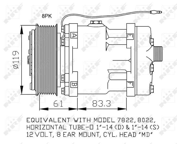 Compressor de aparelho de ar condicionado NRF 32874