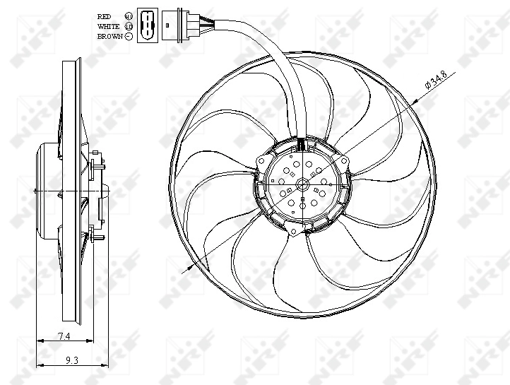 47393 NRF Ventilador (roda de aletas) do radiador de esfriamento