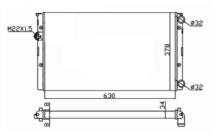 Radiador de esfriamento de motor 50455 NRF