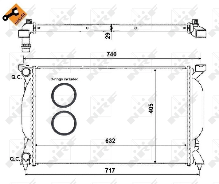 Radiador de esfriamento de motor 50539 NRF