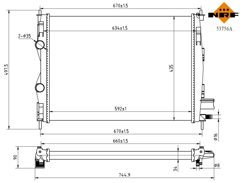 Radiador de esfriamento de motor para Nissan Qashqai I J10