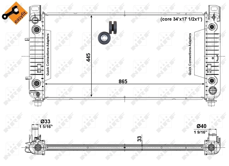 Radiador de esfriamento de motor 56008 NRF